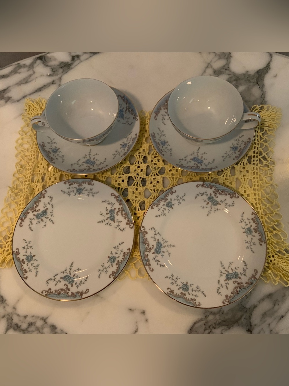 Vintage Imperial China Seville 5303 Tea Set Teacups Saucers Plates